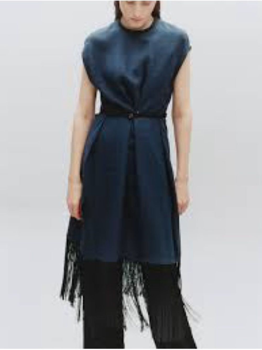 Attersee The Fringe Sleeveless Navy Dress XL NWT $795